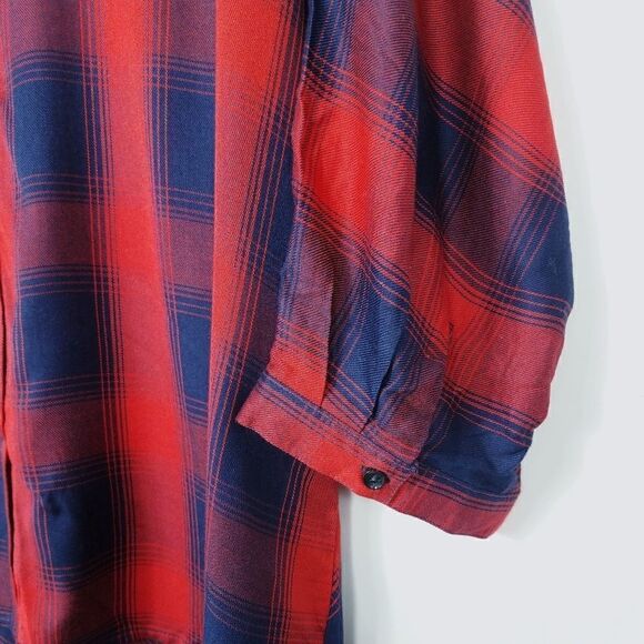 Philosophy Plaid Hi-Lo Button Down Shirt - Picture 2 of 7
